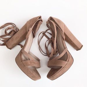 ‼️DONATING 6/8‼️ Faux Suede Lace-Up Sandals